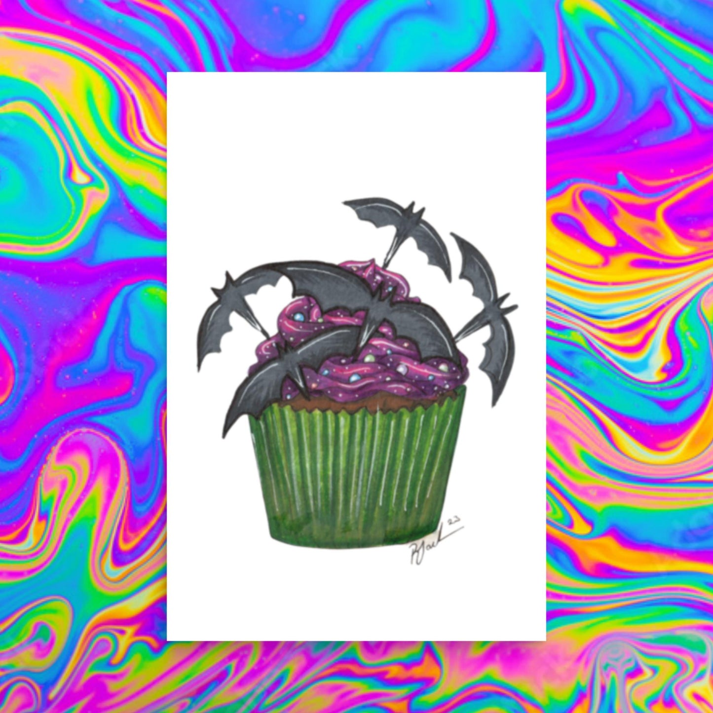 batty cupcake print