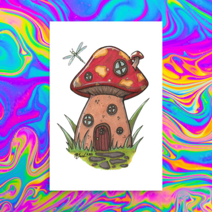 tiny mushy house print