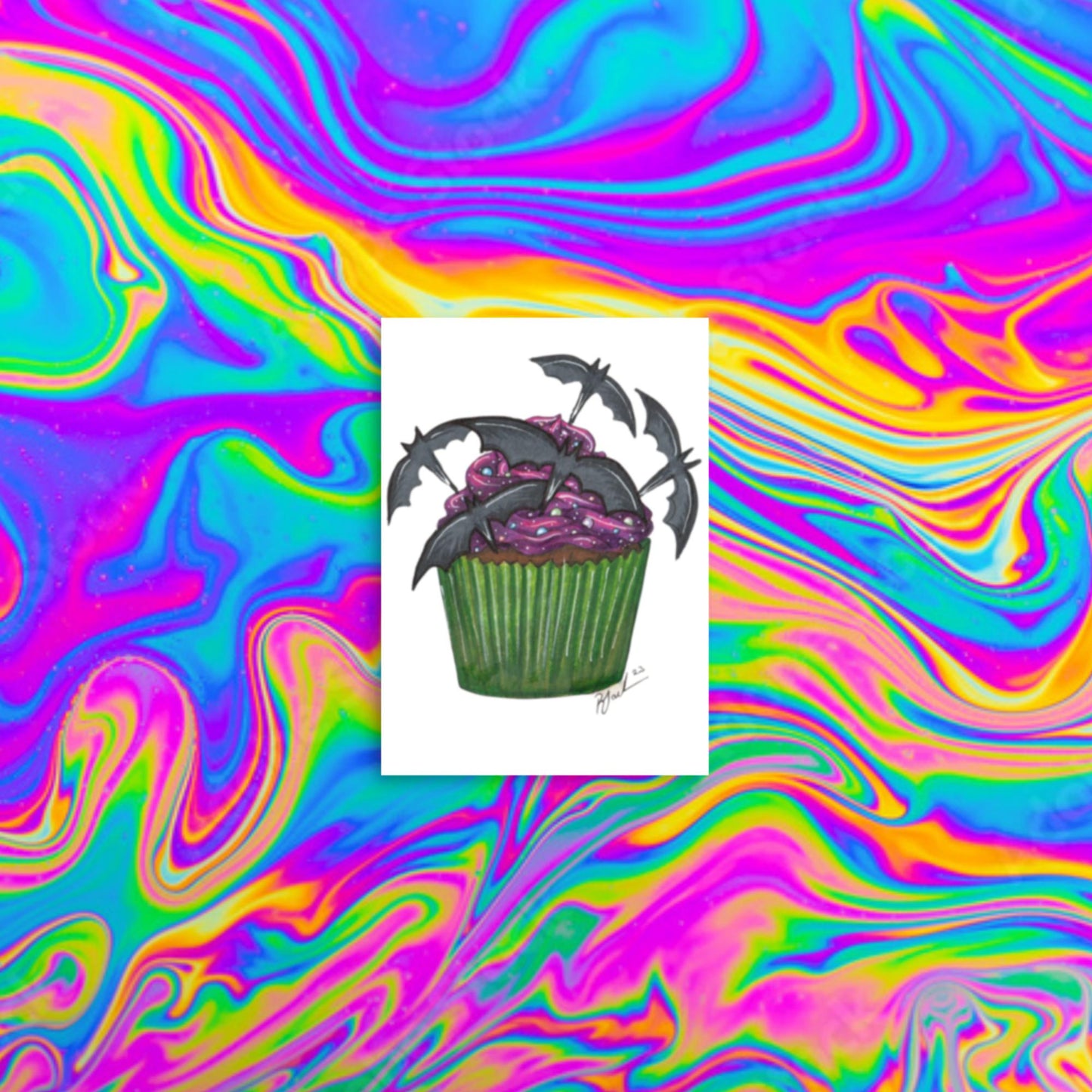 batty cupcake print