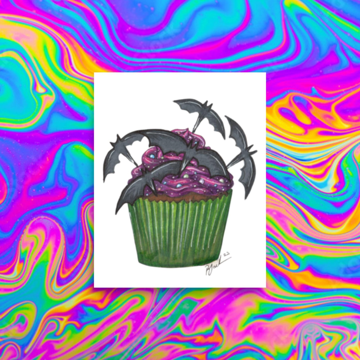 batty cupcake print