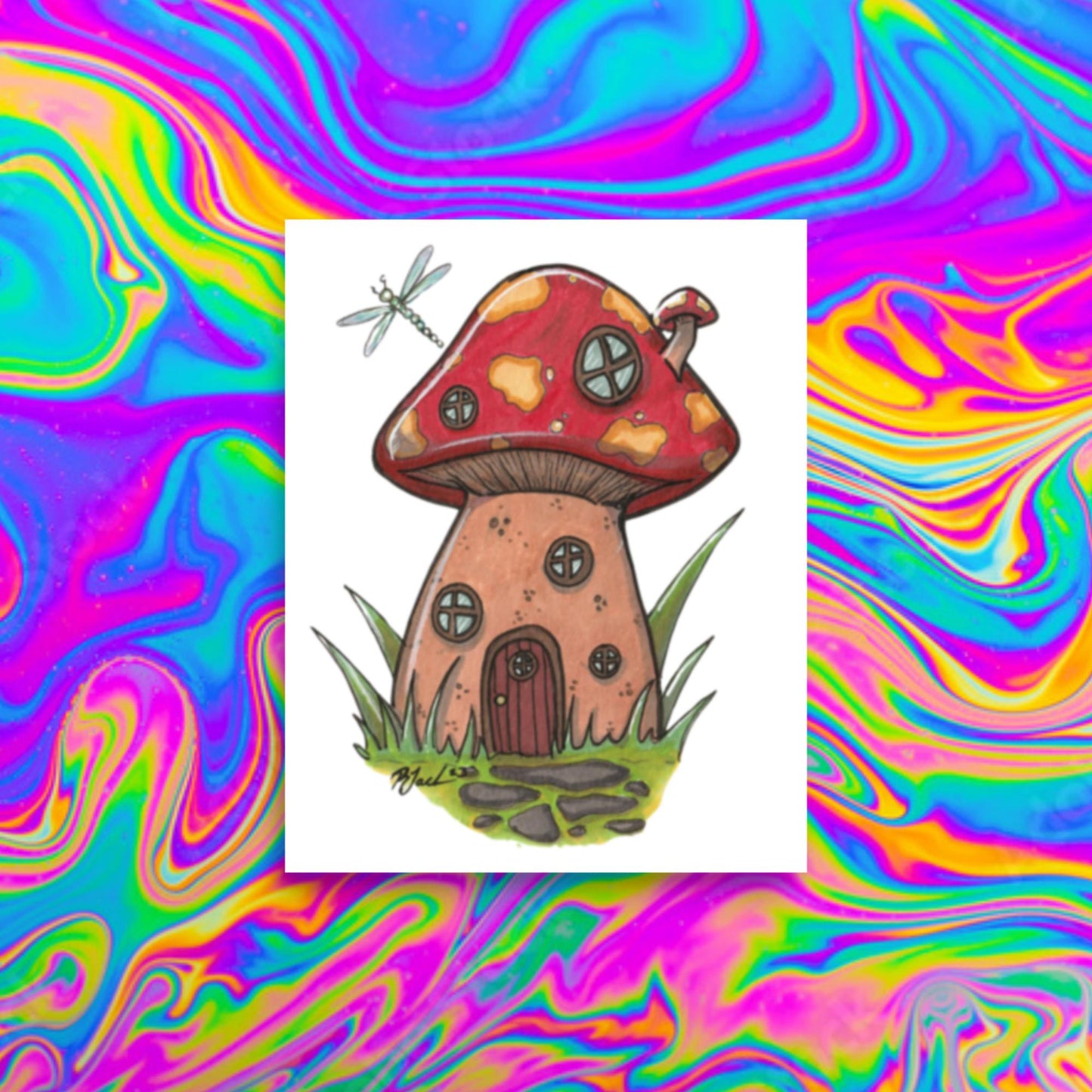 tiny mushy house print
