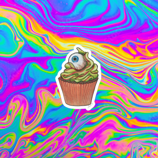 creepy cupcake Bubble-free sticker