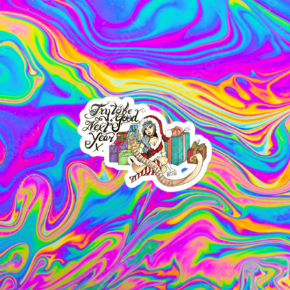 naughty list Bubble-free stickers