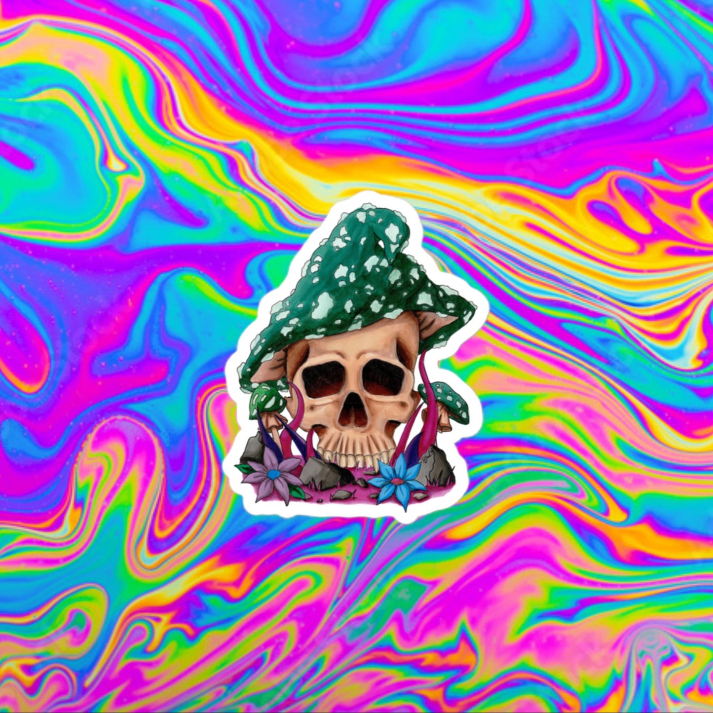 Mushroom skull 2 Bubble-free stickers