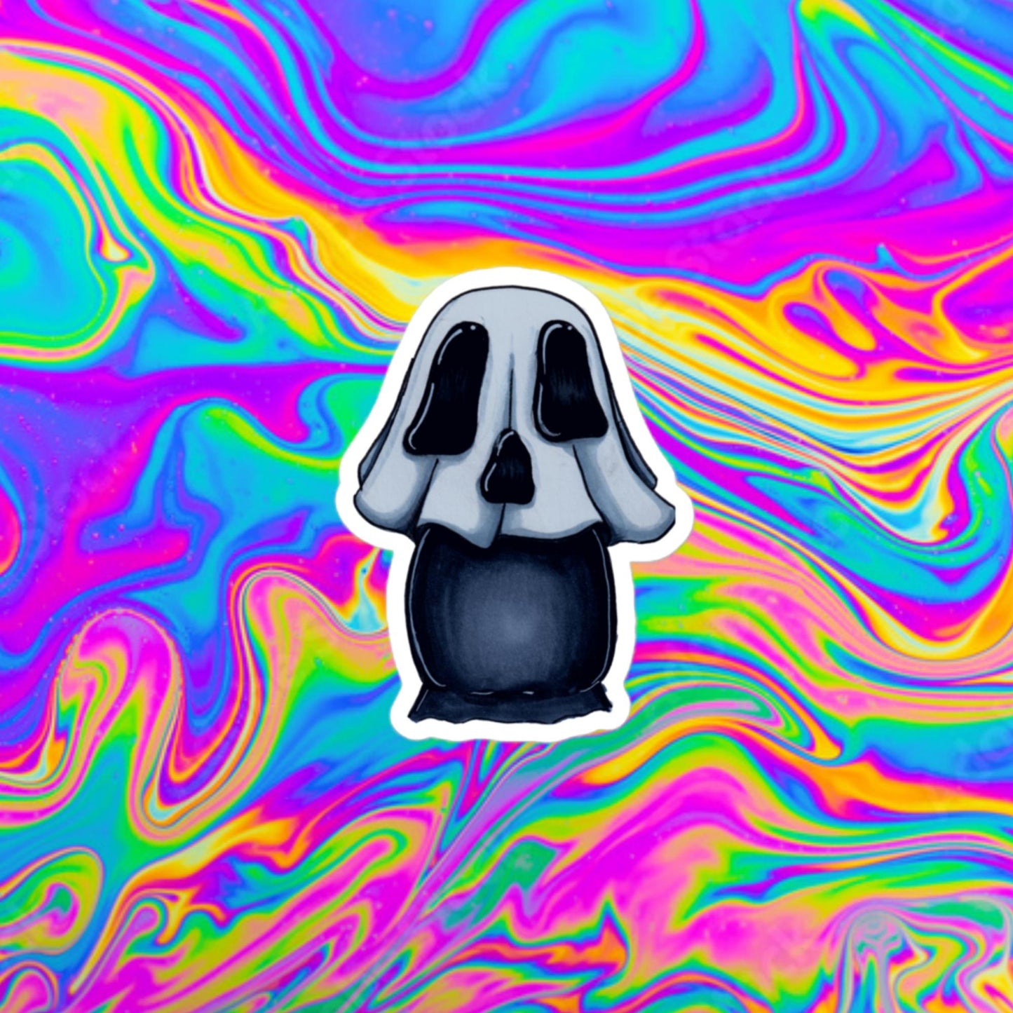 Ghost mushie Bubble-free stickers