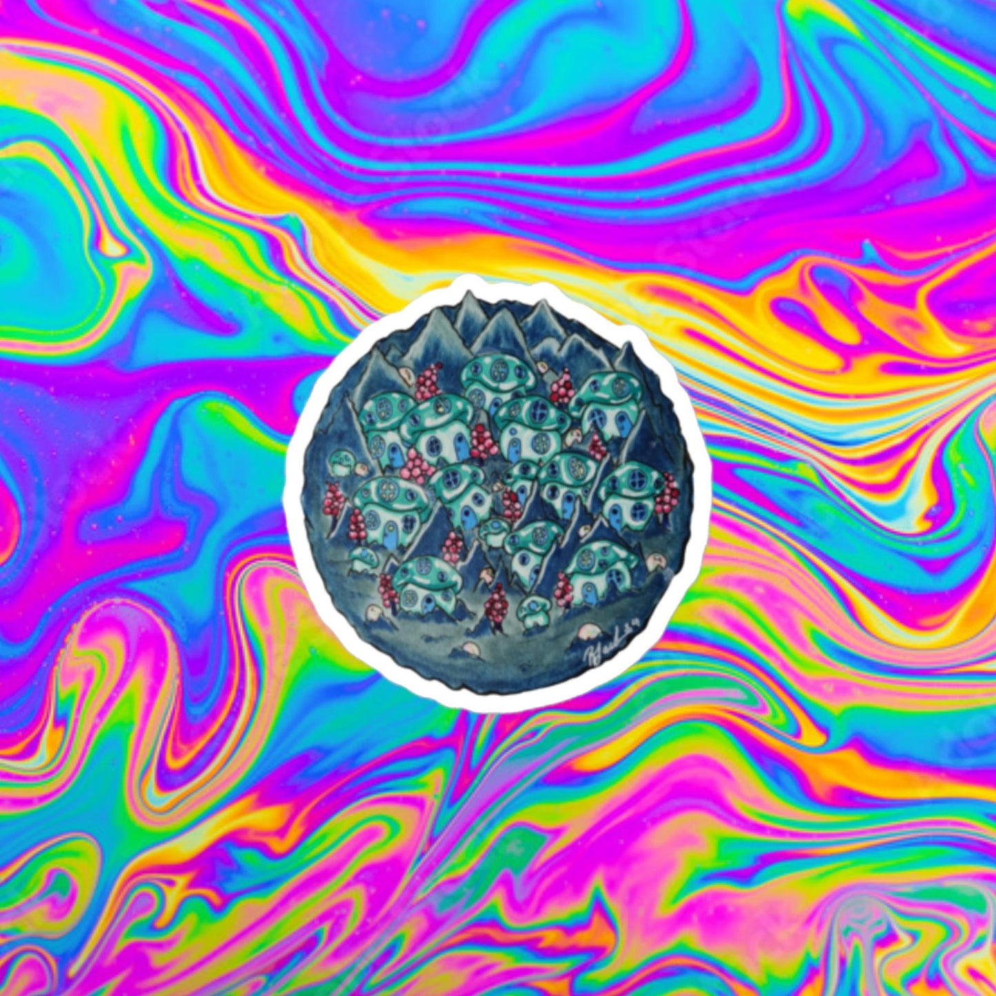 Its an space mushie world Bubble-free stickers