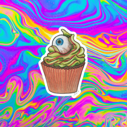 creepy cupcake Bubble-free sticker