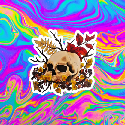autumn skull Bubble-free stickers