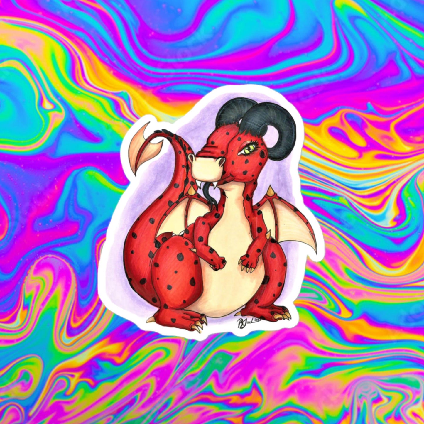 Little Red Dragon Bubble-free stickers