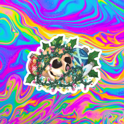 Christmas dec's skull Bubble-free stickers