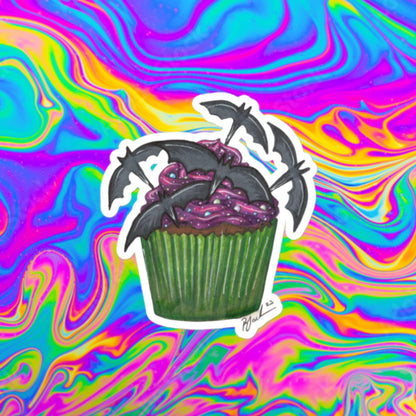 batty cupcake stickers