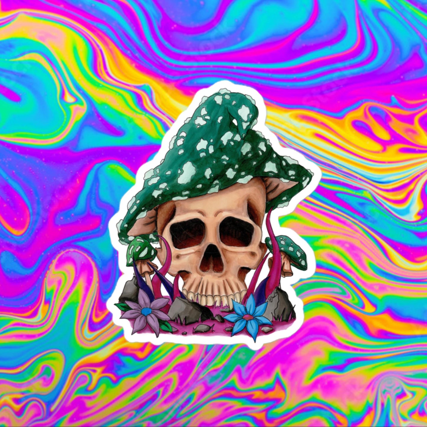 Mushroom skull 2 Bubble-free stickers