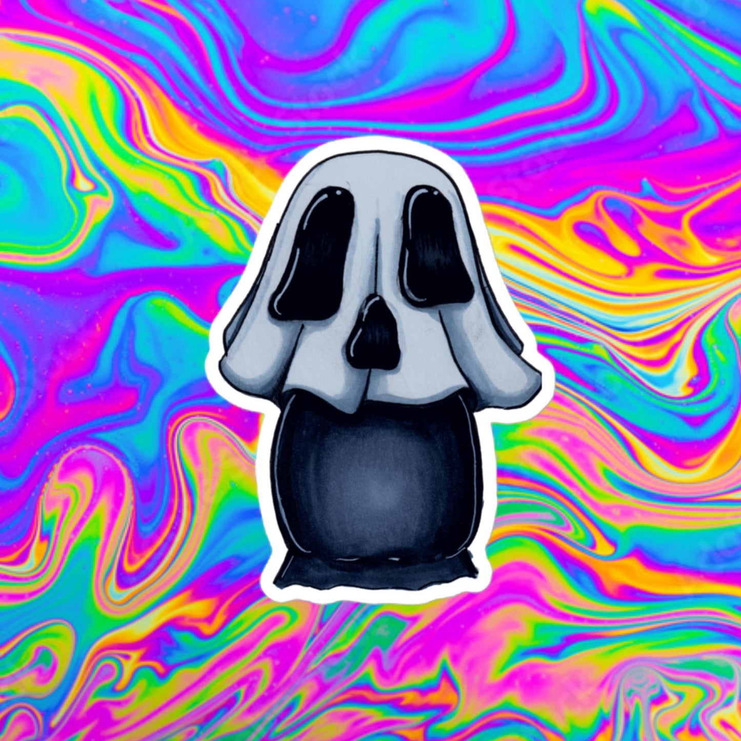 Ghost mushie Bubble-free stickers