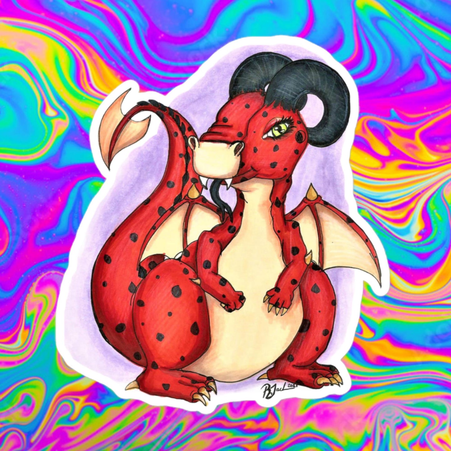 Little Red Dragon Bubble-free stickers