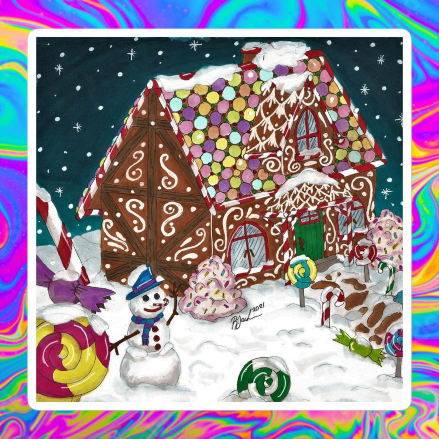 gingerbread winter Bubble-free stickers