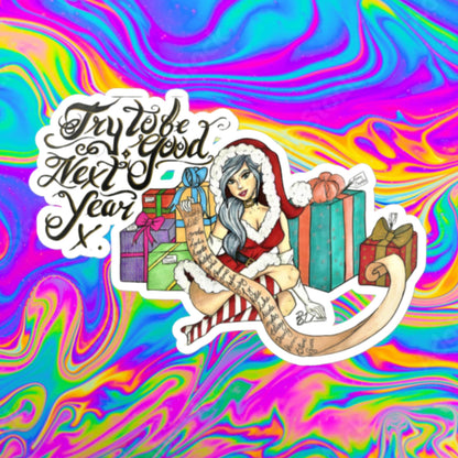 naughty list Bubble-free stickers