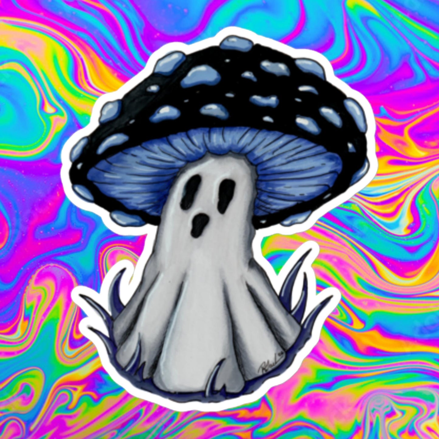 Ghost Mushie 2 Bubble-free stickers