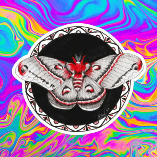 Red moth Bubble-free stickers