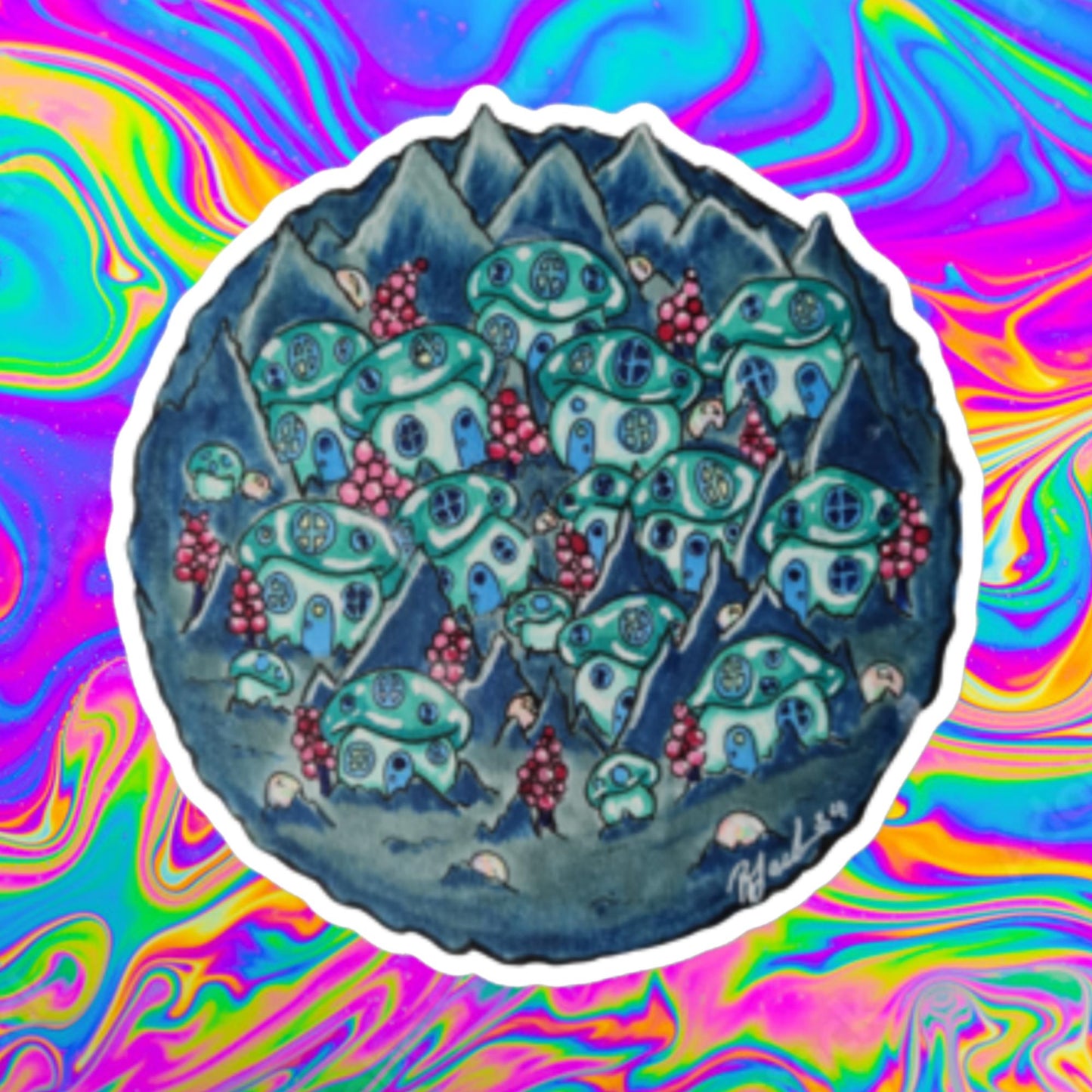 Its an space mushie world Bubble-free stickers
