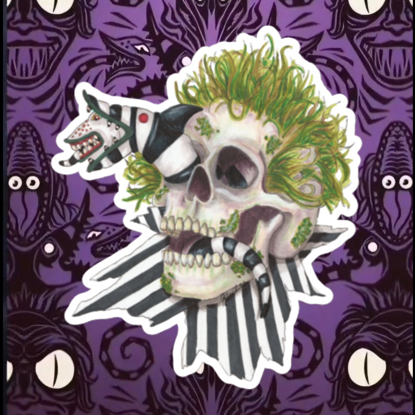 Beetle Skull bubble-free stickers