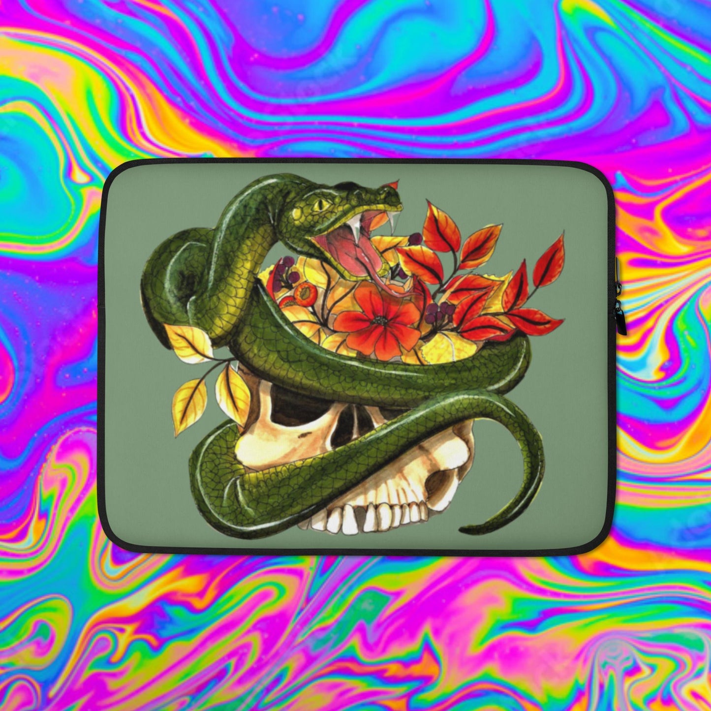 Autumn snake skull Protective Sleeve