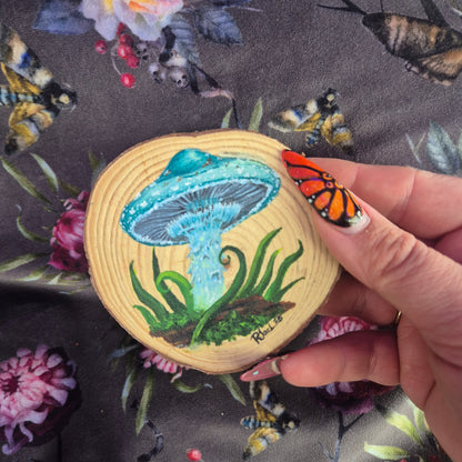 Verdigris Agaric wood painting