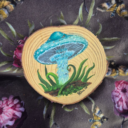 Verdigris Agaric wood painting