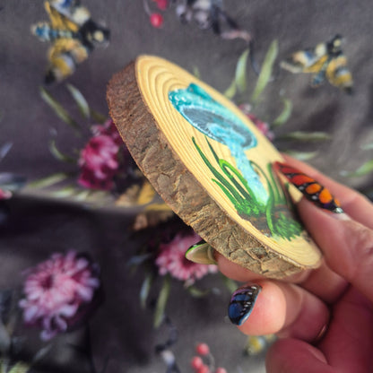 Verdigris Agaric wood painting