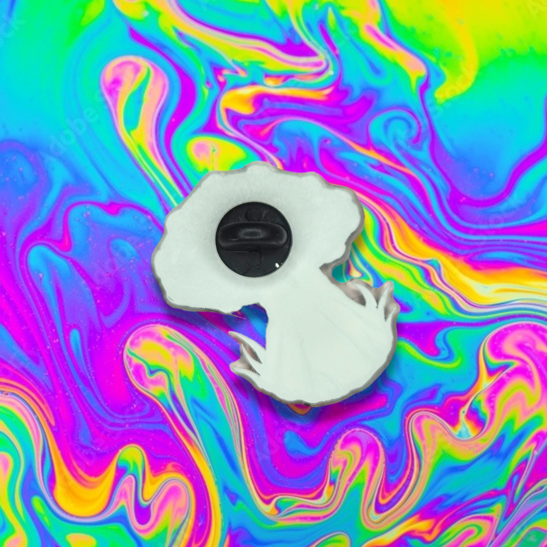 Ghost Mushie 2 acrylic pin