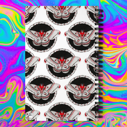 Red Moth Spiral notebook