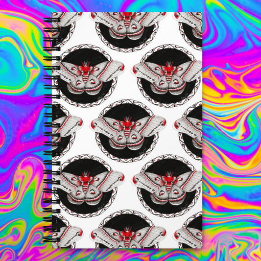 Red Moth Spiral notebook