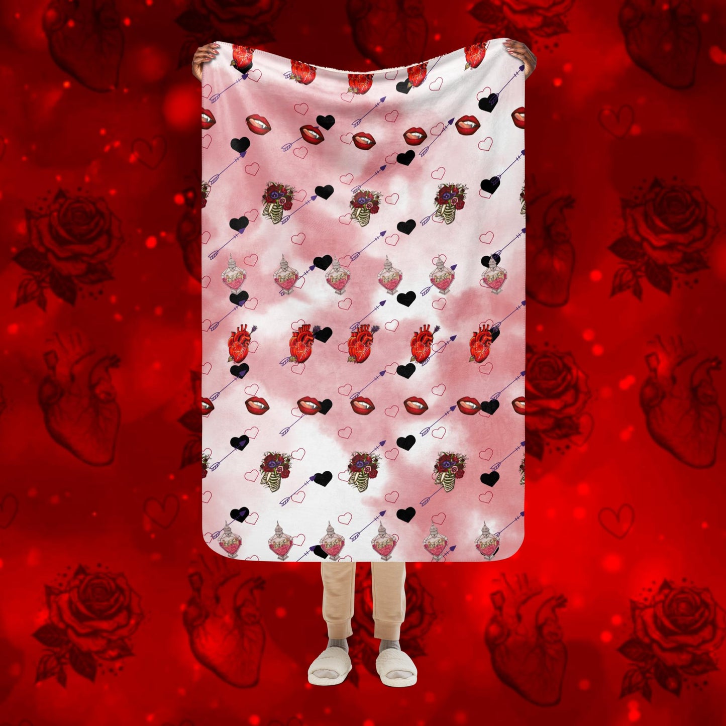 Valentine mix Sherpa blanket