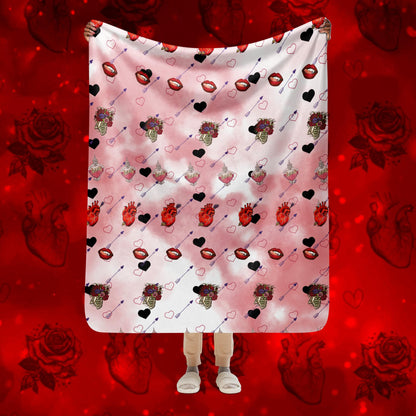 Valentine mix Sherpa blanket