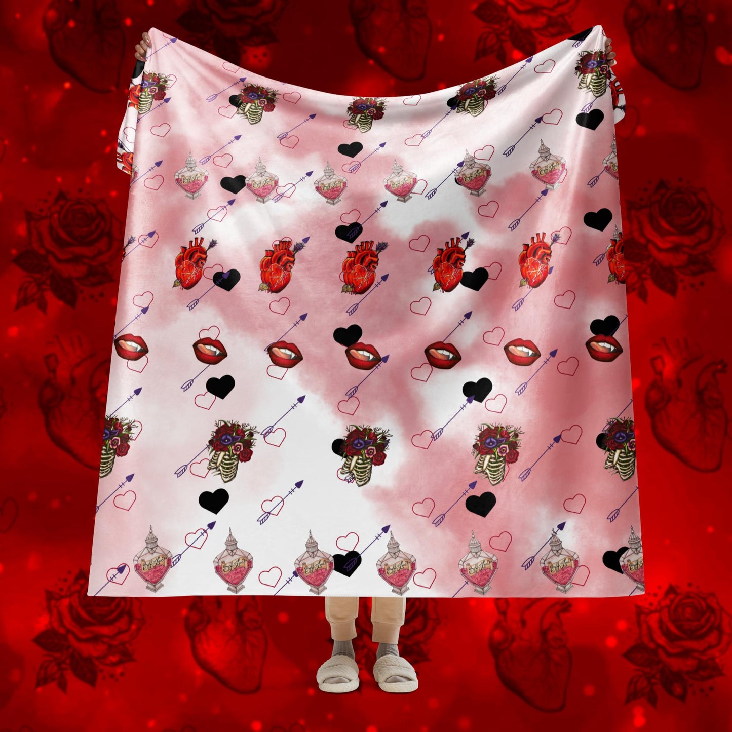 Valentine mix Sherpa blanket