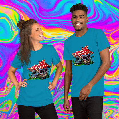 sugar skull mushrooms t-shirt