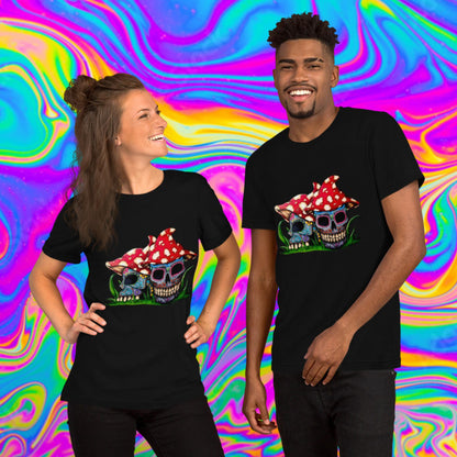 sugar skull mushrooms t-shirt