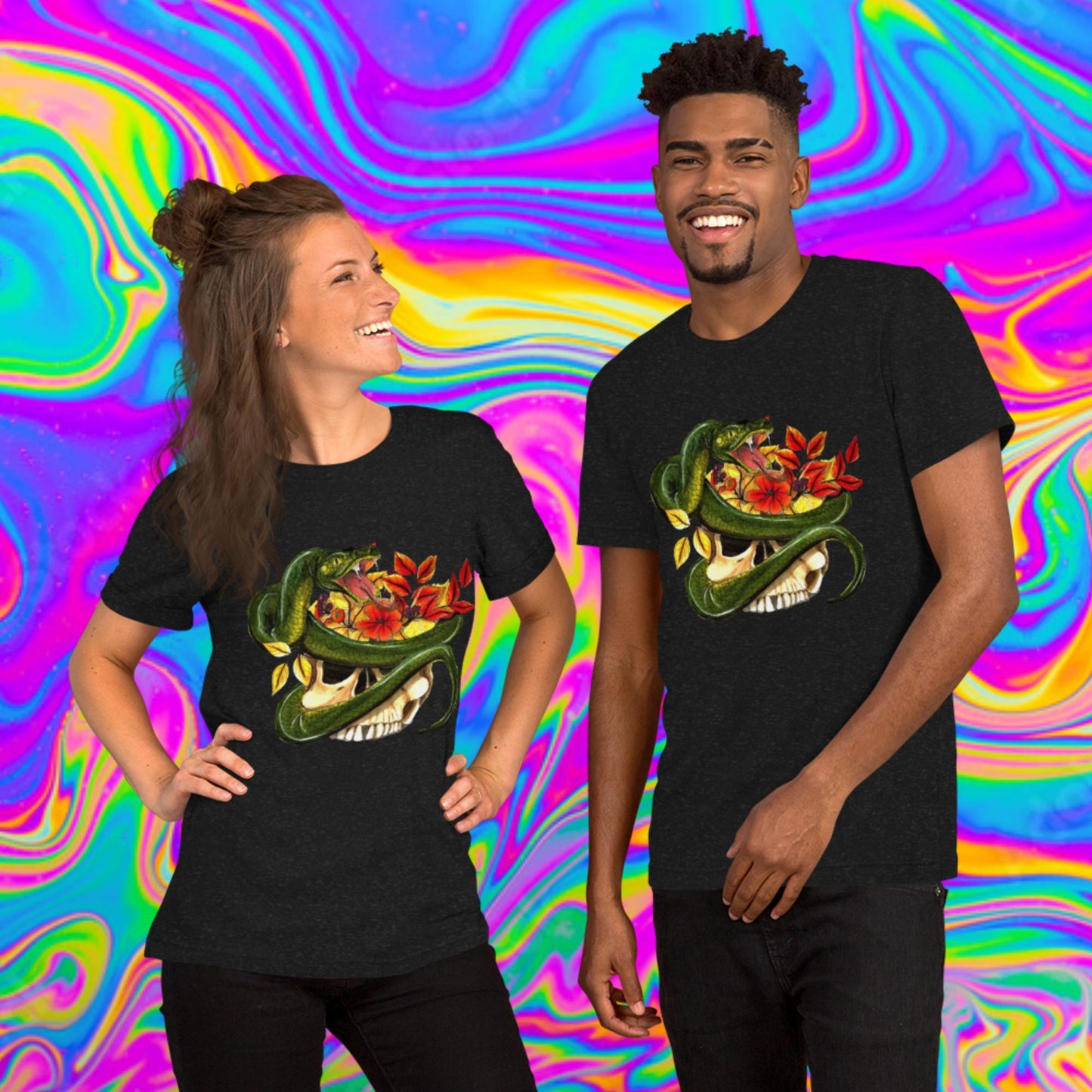 autumn snake skull t-shirt