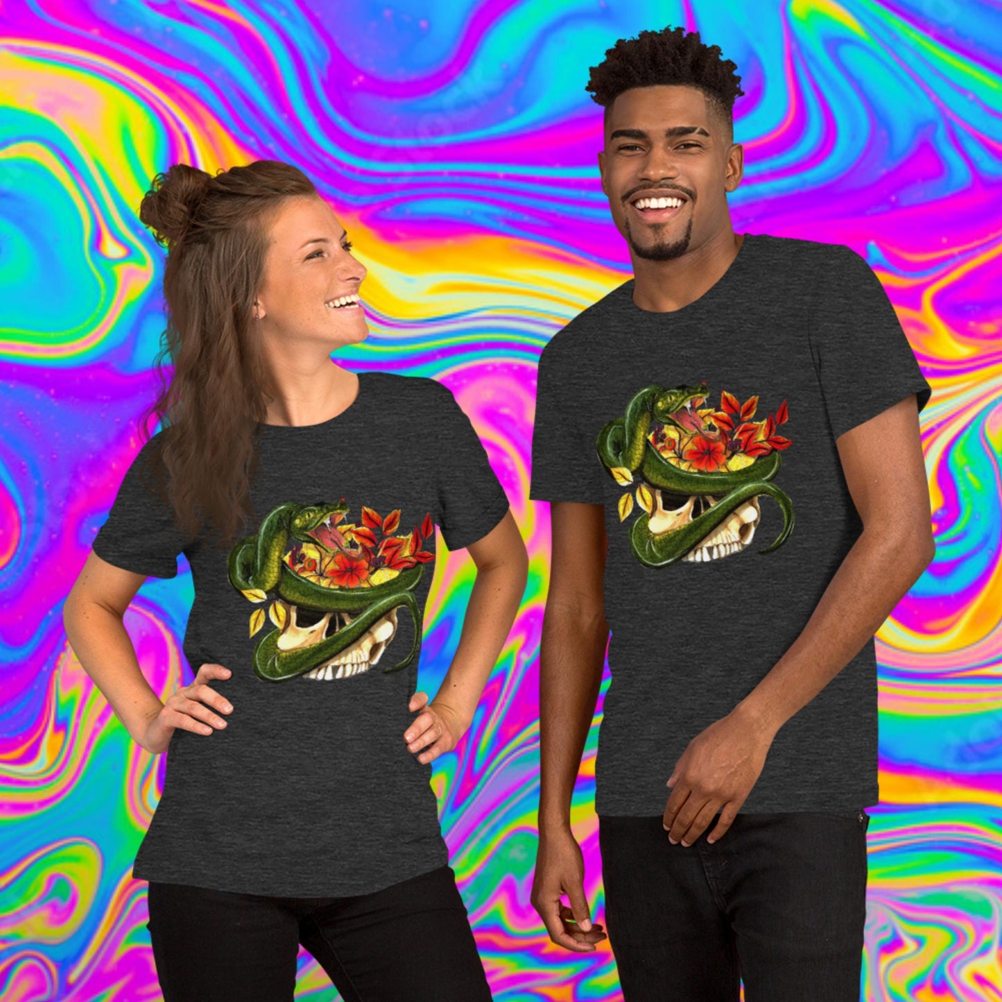 autumn snake skull t-shirt