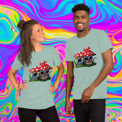 sugar skull mushrooms t-shirt