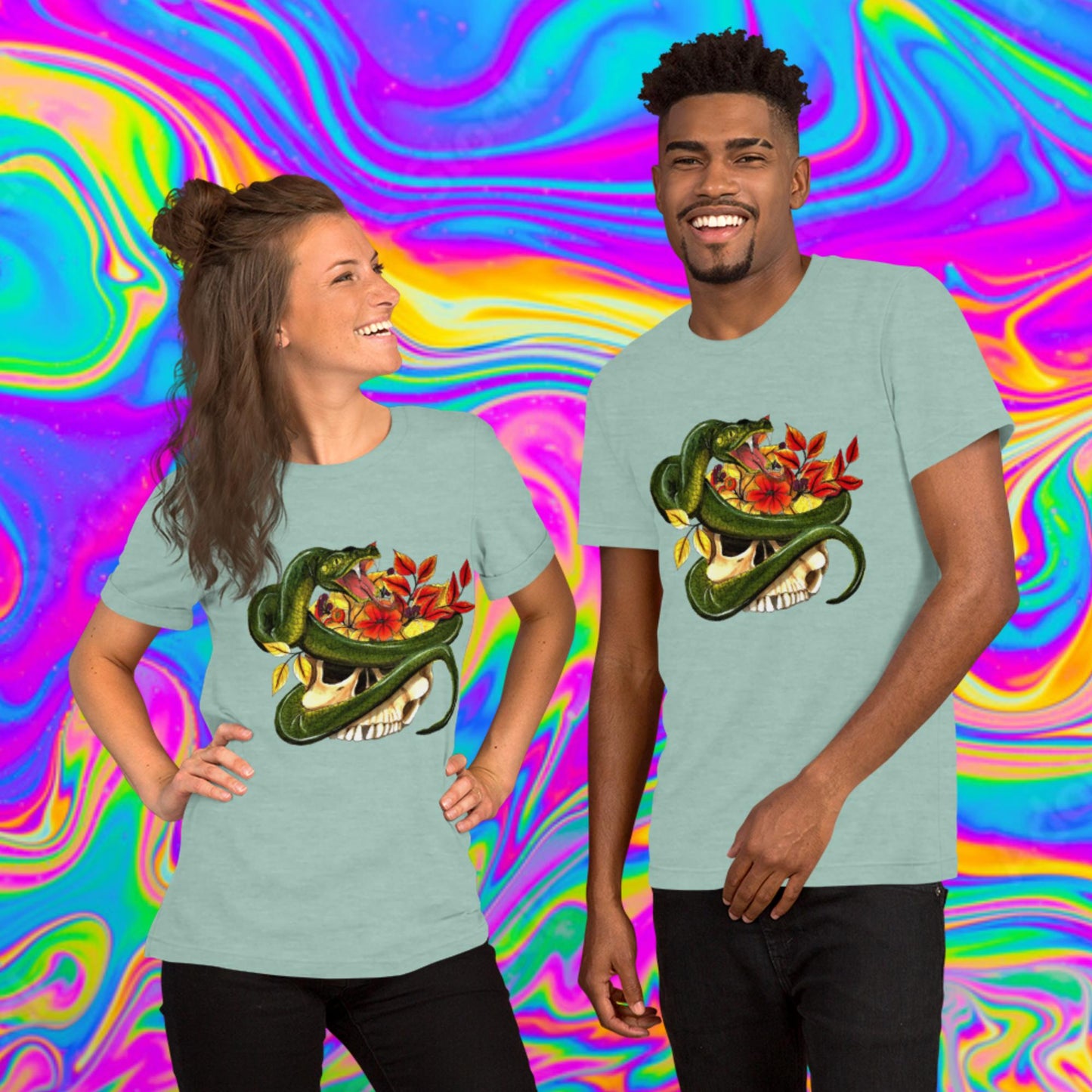 autumn snake skull t-shirt