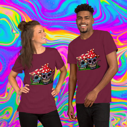 sugar skull mushrooms t-shirt