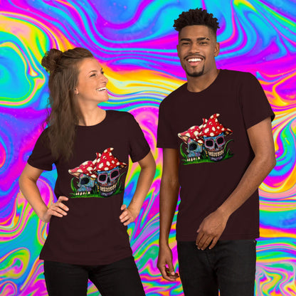 sugar skull mushrooms t-shirt