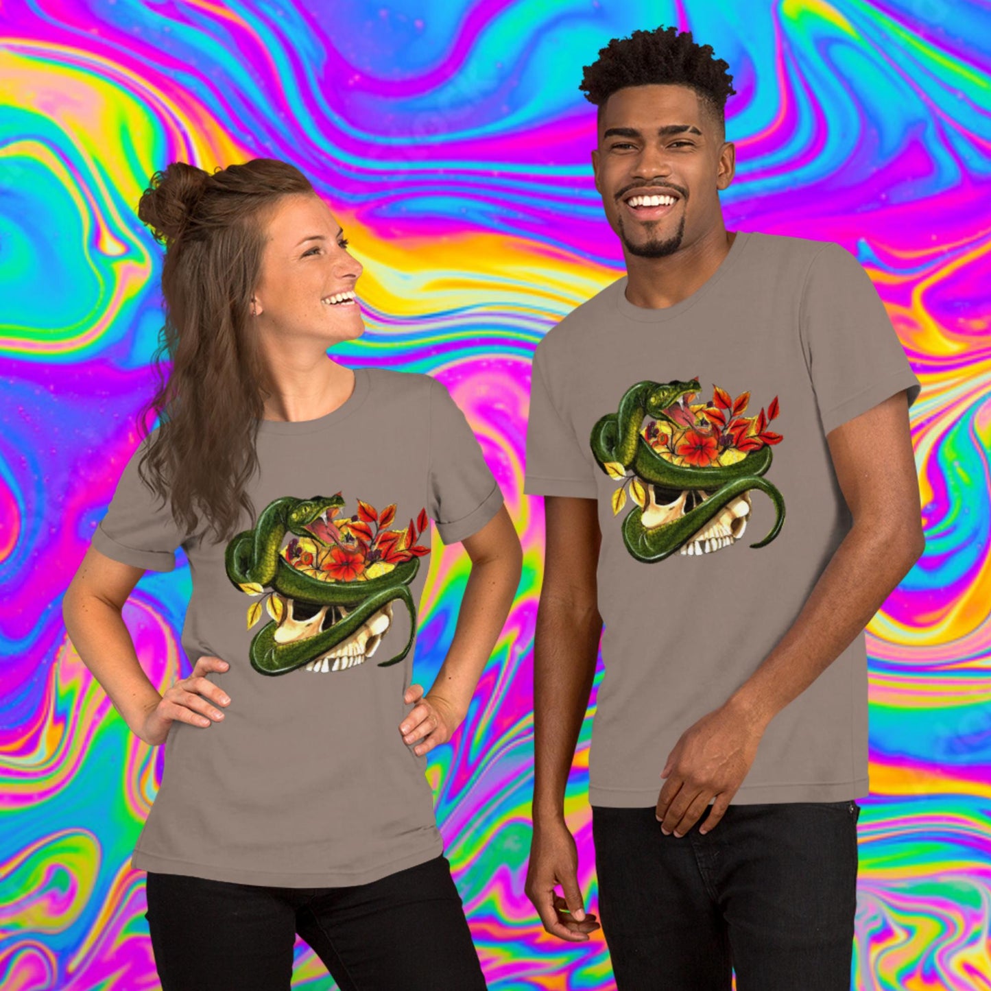 autumn snake skull t-shirt
