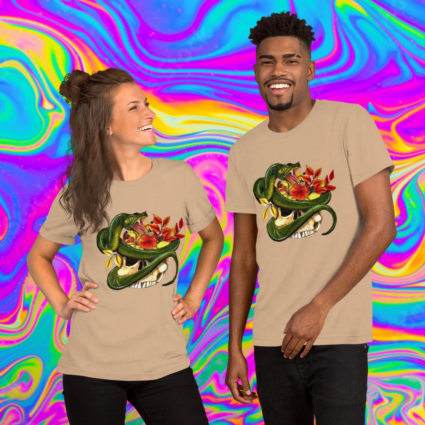 autumn snake skull t-shirt