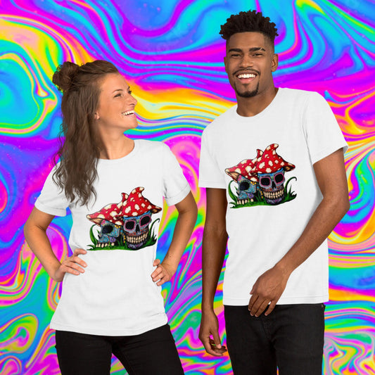 sugar skull mushrooms t-shirt