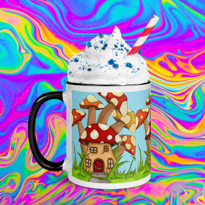 mushroom house mug