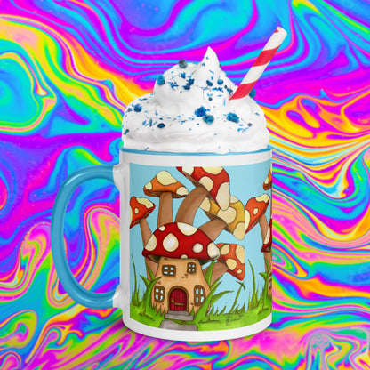 mushroom house mug