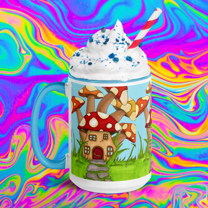 mushroom house mug