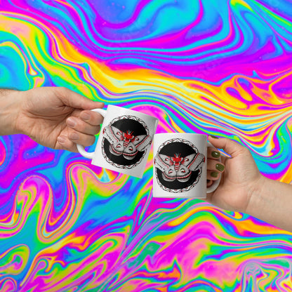 Red Moth glossy mug
