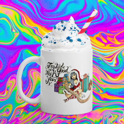 naughty list White glossy mug